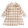 Picture of Rochy Girls Gold Winter Collection A Line Dress - Beige Check Gold