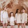 Picture of Rochy Girls Gold Winter Collection A Line Dress - Beige Check Gold