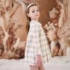 Picture of Rochy Girls Gold Winter Collection Lace Collar Dress - Beige Check Gold