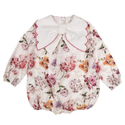 Picture of Rochy Girls Aroma Winter Collection Floral Romper  With Oversized Collar - Multi