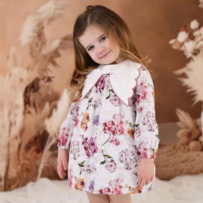 Picture of Rochy Girls Aroma Winter Collection Floral Dress With Oversized Collar - Multi