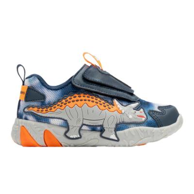 Picture of Bull Boys Dinosaur Triceratopo Lights Trainer - Navy Blue