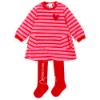 Picture of Agatha Ruiz De La Prada Stripes Heart Dress & Tights Set - Red Pink