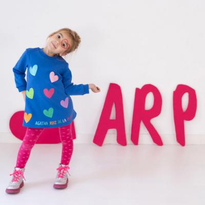 Picture of Agatha Ruiz De La Prada Glitter Multi Heart Dress & Tights Set - Blue