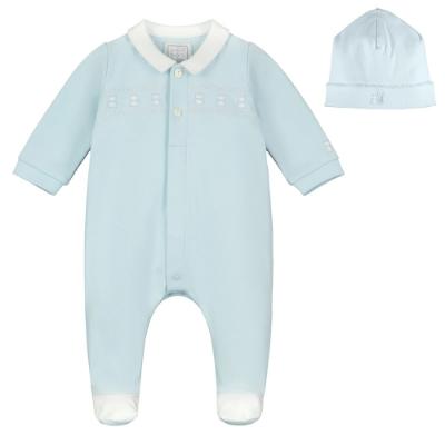 Picture of Emile Et Rose Boys Fisher Teddy Babygrow & Hat Set - Blue