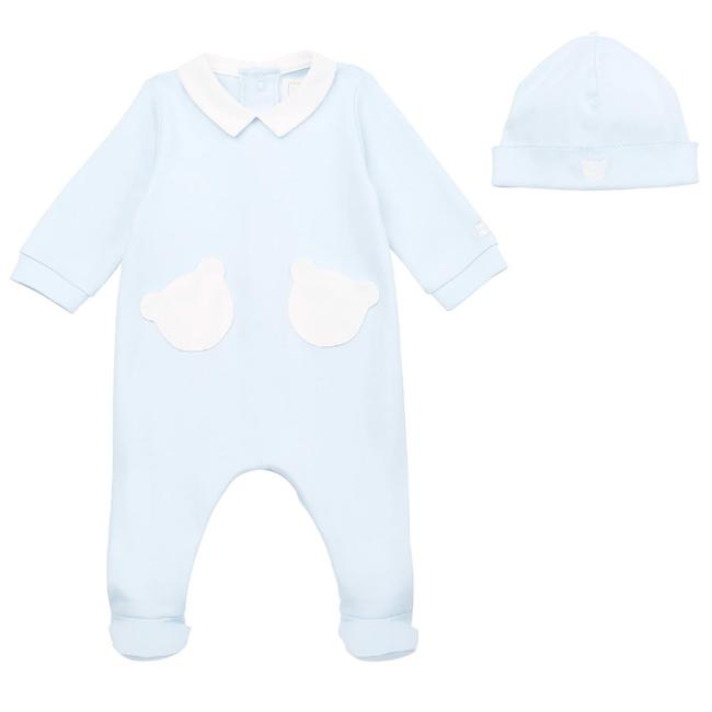 Picture of Emile Et Rose Boys Henry Teddy Babygrow & Hat Set - Blue