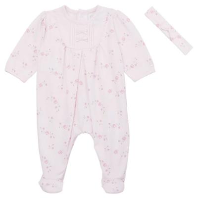 Picture of Emile Et Rose Girls Hyacinth Rosebud Babygrow Set - Pink