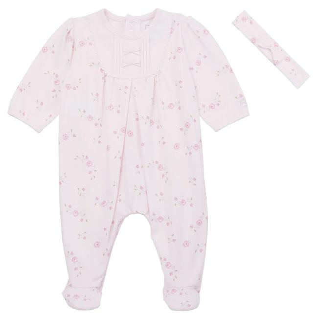 Picture of Emile Et Rose Girls Hyacinth Rosebud Babygrow Set - Pink