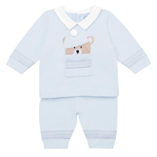 Picture of Emile Et Rose Boys Hudson Knitted Teddy Trouser Set - Blue