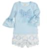 Picture of Caramelo Kids Girls Beautiful Bows Top & Scallop Shorts Set X 2 - Sky Blue