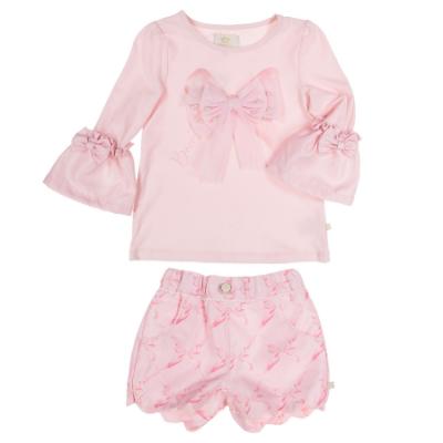 Picture of Caramelo Kids Girls Beautiful Bows Top & Scallop Shorts Set X 2 - Pink 