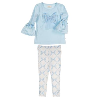 Picture of Caramelo Kids Girls Beautiful Bows Tunic & Legging Set X 2 - Sky Blue