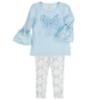 Picture of Caramelo Kids Girls Beautiful Bows Tunic & Legging Set X 2 - Sky Blue