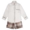 Picture of Caramelo Kids Boys Smart Woven Check Short Set - White Beige 