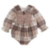 Picture of Caramelo Kids Baby Girls Woven Check Big Bow Romper - Beige