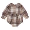 Picture of Caramelo Kids Baby Girls Woven Check Big Bow Romper - Beige