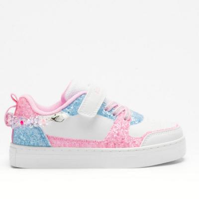 Picture of Lelli Kelly Girls Kelly Trainer With Detachable Bracelet - White Pink