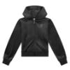 Picture of Juicy Couture Girls Diamante Zip Through Velour Hoodie - Jet Black