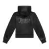 Picture of Juicy Couture Girls Diamante Zip Through Velour Hoodie - Jet Black