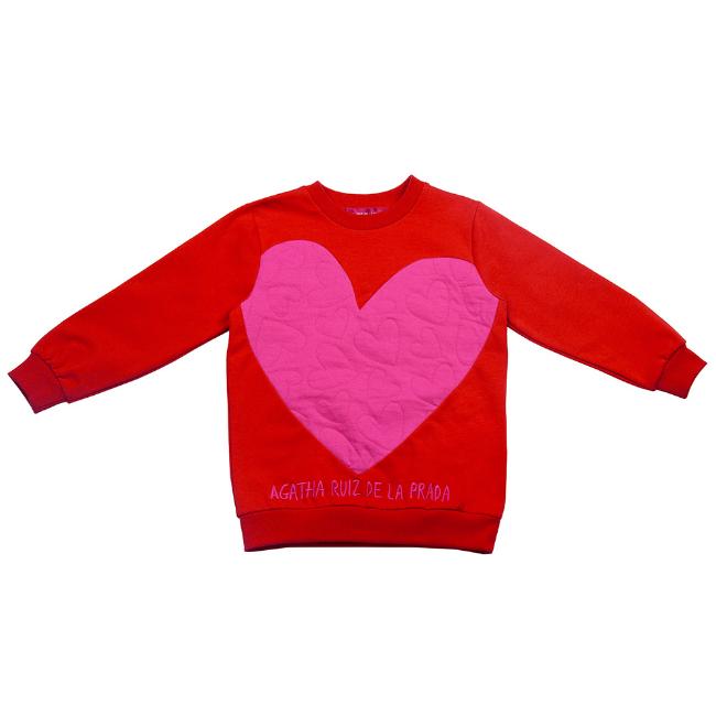 Picture of Agatha Ruiz De La Prada Feelings Heart Sweatshirt - Red