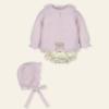 Picture of Mac Ilusion Baby Mimar Collection Girls  Knitted Sweater Bonnet & Floral Jampants Set X 3 -  Lilac Beige