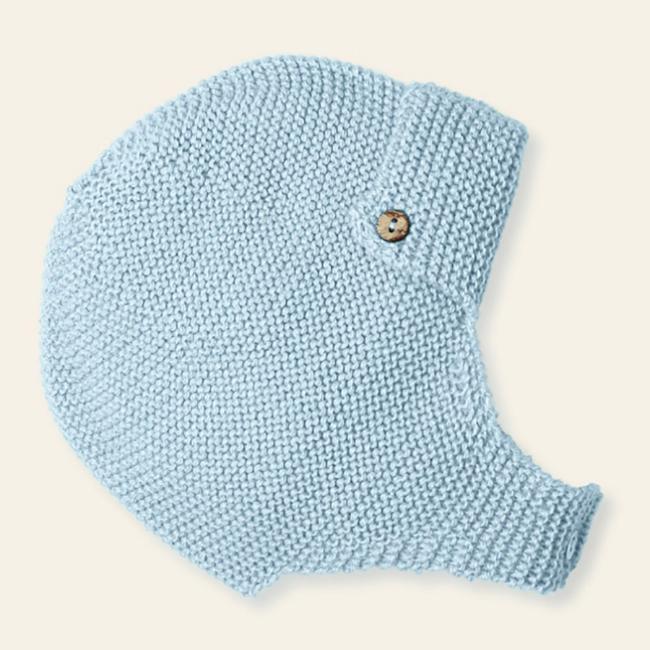 Picture of Mac Ilusion Baby Collection Boys  Knitted Aviator Style Bonnet  -  Cloud Blue