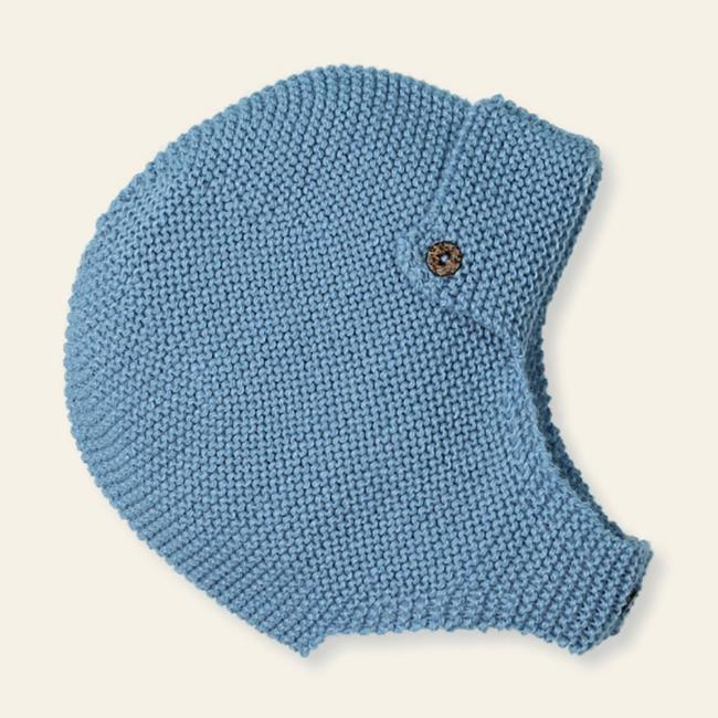 Picture of Mac Ilusion Baby Collection Boys  Knitted Aviator Style Bonnet  -  Blue Dream