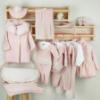 Picture of Mac Ilusion Baby Cobijar Collection Knitted Seamless Dungarees Blouse Set X 2 - White Nude Pink