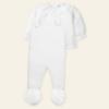 Picture of Mac Ilusion Baby Cobijar Collection Knitted Seamless Dungarees Blouse Set X 2 - White