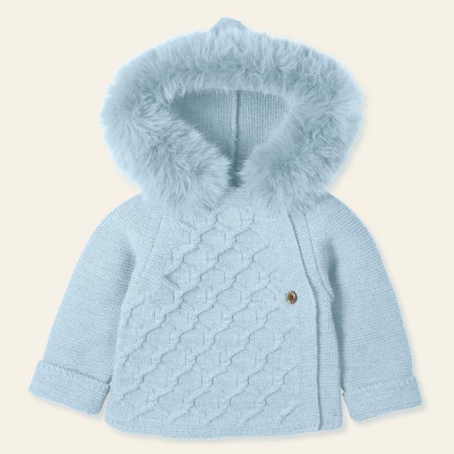 Picture of Mac Ilusion Baby Abrazar Collection Knitted Coat With Hood - Cloud Blue