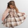 Picture of Caramelo Kids Girls Smart Woven Check tulle Sleeve Dress & Headband Set X 2 - Beige 