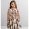 Picture of Caramelo Kids Girls Smart Woven Check tulle Sleeve Dress & Headband Set X 2 - Beige 