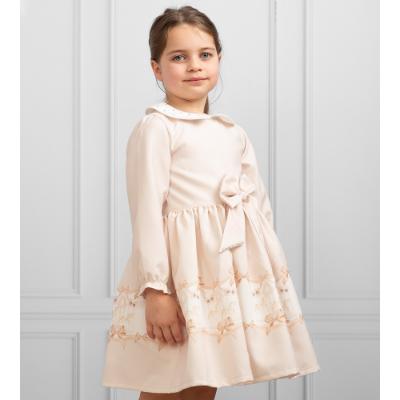 Picture of Caramelo Kids Girls Carousel Dream Peter Pan Collar Dress - Mink Beige