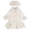 Picture of Sarah Louise Girls Winter Coat & Hat Set With Faux Fur Trim X 2 - Ivory