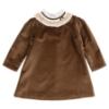 Picture of Sarah Louise Girls Velvet Dress With Detachable Smocked Collar - Gold Brown