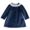 Picture of Sarah Louise Girls Velvet Dress With Detachable Smocked Collar - French Navy Blue