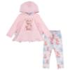 Picture of Daga Girls Teddy Bear Dream Print Hooded Tunic & Leggings Set X 2 - Pink Blue