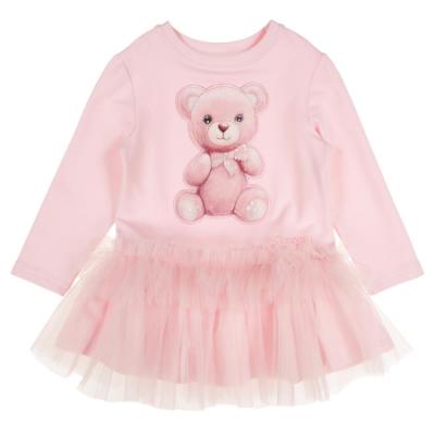 Picture of Daga Girls Teddy Bear Dream Drop Waist Tulle Dress - Pink