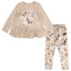 Picture of Daga Girls Horse Racing Print Legging Set X 2 - Beige