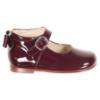 Picture of Panache Baby Girls High Back Bow Shoe -  Burgundy Patent