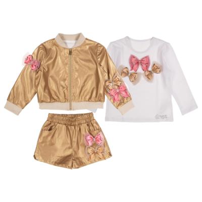 Picture of Daga Girls Pretty In Pink Gold Shorts Set X 3 - Gold Pink