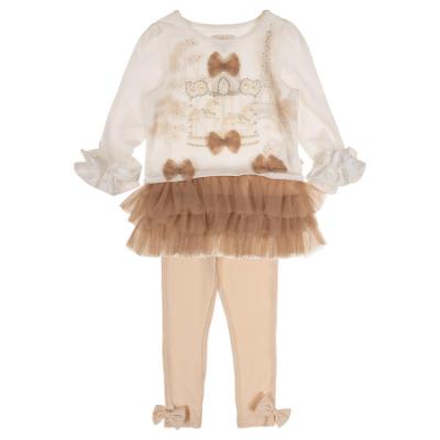 Picture of Caramelo Kids Girls Carousel Dream Tunic & Legging Set X 2 - Mink Beige