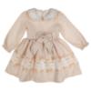 Picture of Caramelo Kids Girls Carousel Dream Peter Pan Collar Dress - Mink Beige