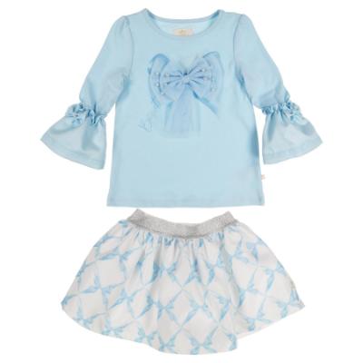 Picture of Caramelo Kids Girls Beautiful Bows Top & Skirt Set X 2 - Sky Blue 