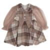 Picture of Caramelo Kids Girls Smart Woven Check tulle Sleeve Dress & Headband Set X 2 - Beige 