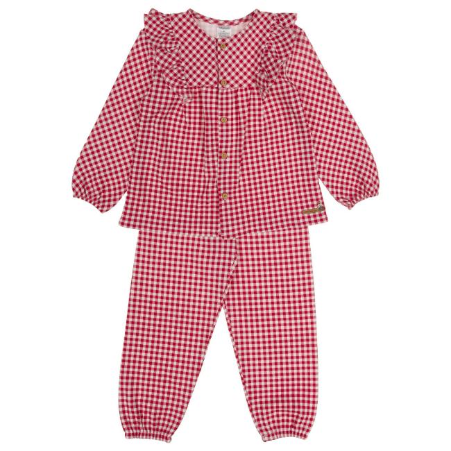 Picture of Tutto Piccolo Girls Christmas Collection Gingham Pyjama Set x 2 - Red