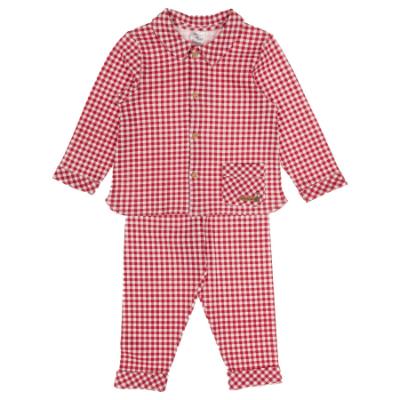 Picture of Tutto Piccolo Boys Christmas Collection Gingham Pyjama Set x 2 - Red 