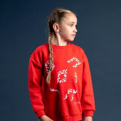 Picture of Bonini by A* Dee Victory Letter Print Sweatshirt - Red