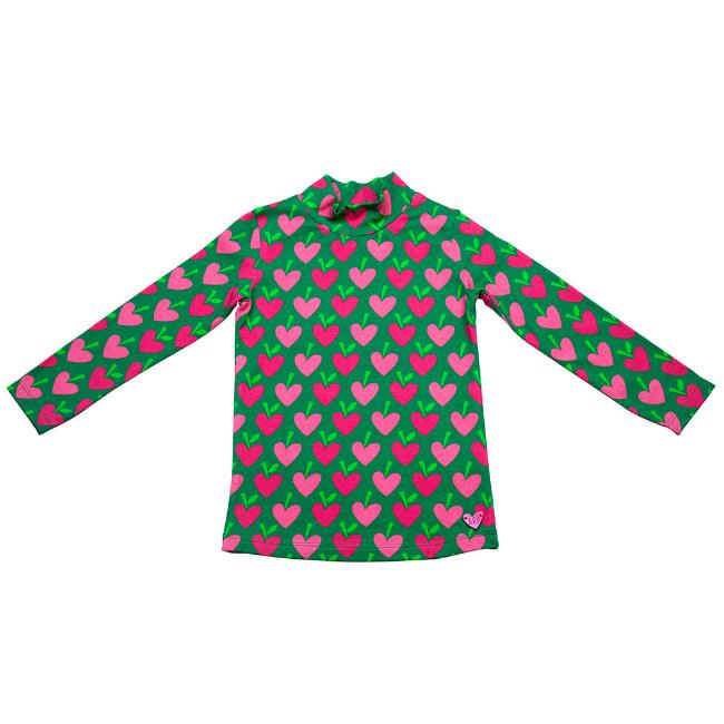 Picture of Agatha Ruiz De La Prada Strawberry Turtleneck Top - Green Pink