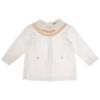 Picture of Sarah Louise Boys Smocked Blouse & Velvet Short Set - Ivory Gold Brown